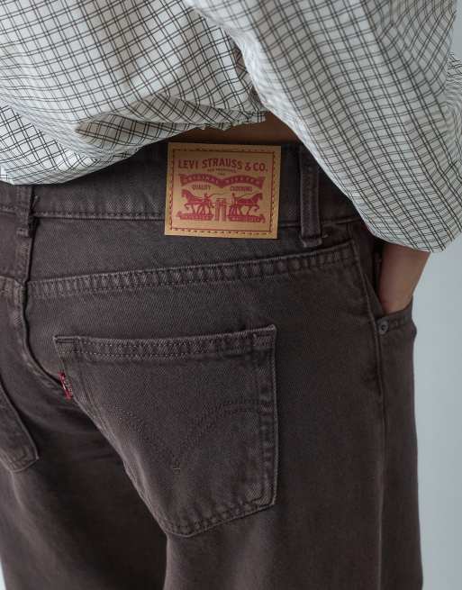 Levi's jean ample superlow en denim marron foncé, 4 de 5