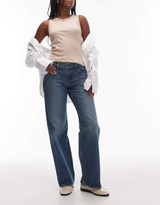 Levi's - Jean ample taille basse coupe droite - Bleu moyen