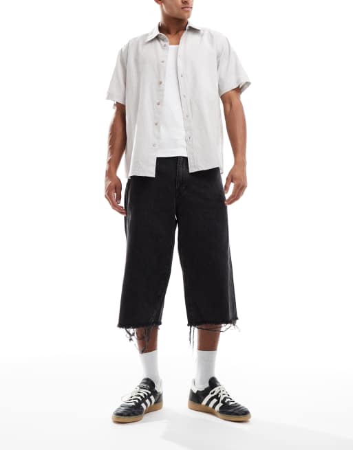 Levi's - Jean baggy 3/4 en denim - Noir