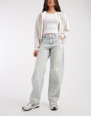 Jean baggy coupe dad bouffante - Gris W25 L30