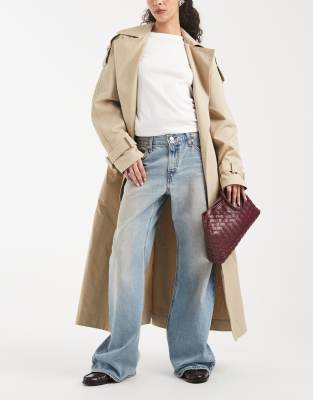 Jean bootcut ample - Bleu moyen teinté jaune W26 L29