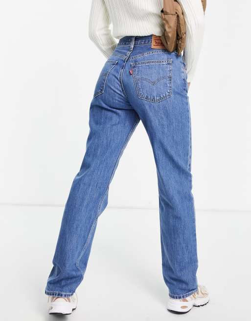 Levi s Jean droit taille basse Bleu moyen d lav