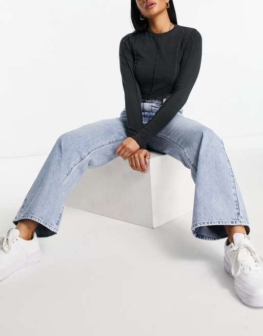 Levi's - Jean droit taille haute - Bleu clair délavé, 4 de 4