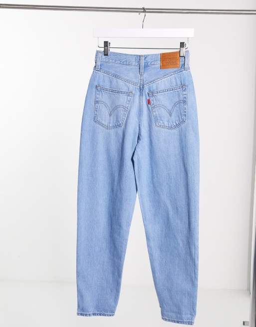 Levi's - Jean fuselé et ample taille haute - Bleu clair délavé