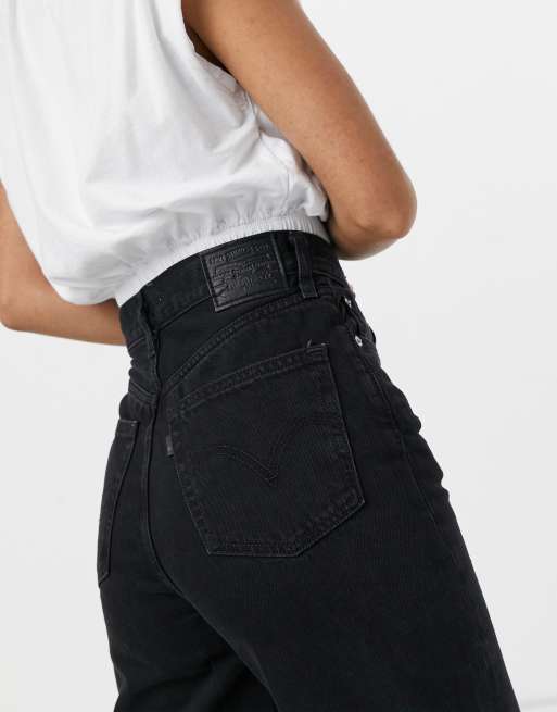 Jean noir shop taille haute levis