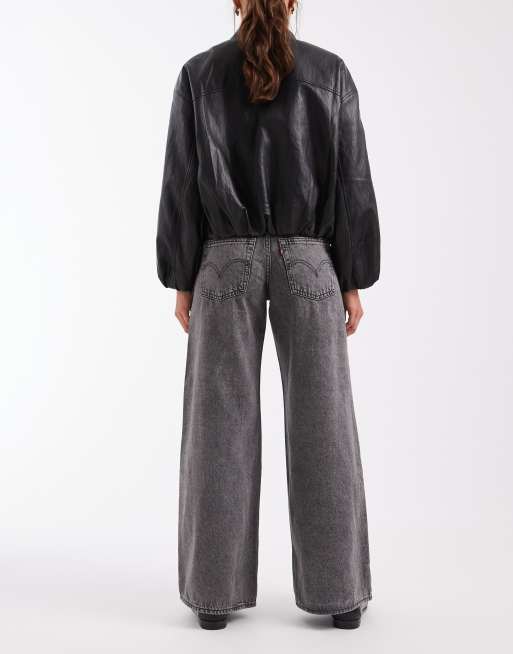 Levi's jean large midi en denim gris délavé, 2 de 5