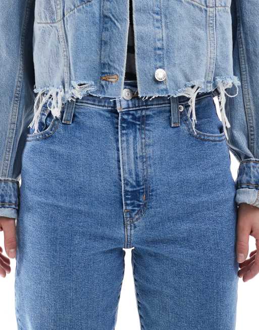 Levi's - Jean mom à taille haute - Bleu délavé moyen , 5 de 6