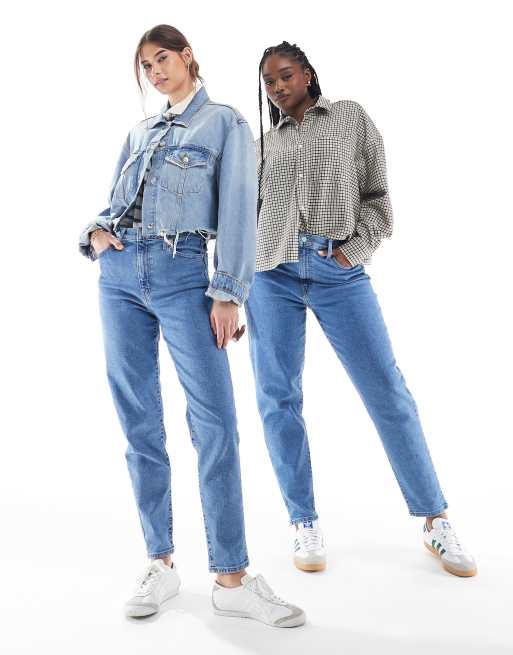 Jean mom délavé taille haute  Jeans mom taille haute, Jeans mom