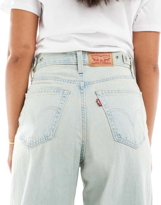 Levi's - Jeans ampi lavaggio candeggiato stretti in vita , 4 di 5