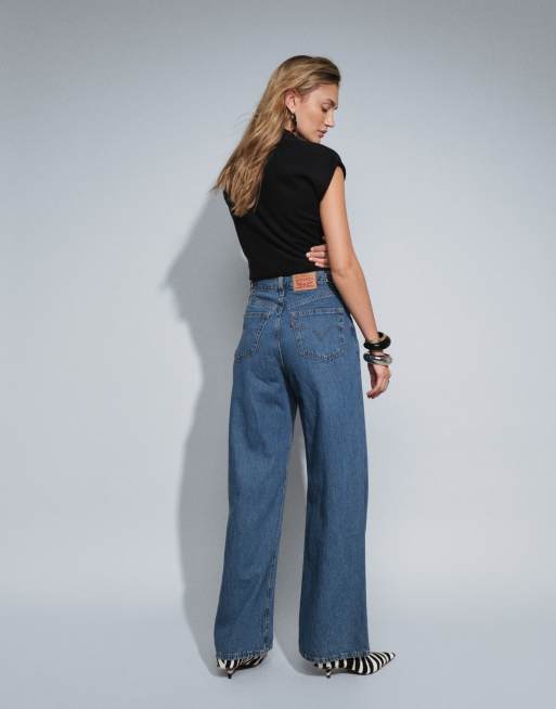 Levi's jeans baggy in denim con coulisse lavaggio medio, 5 di 5