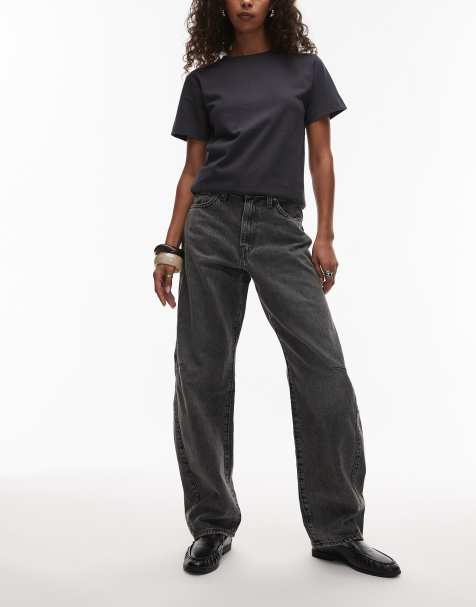 Levi's - Jeans bombati con cinturino nero slavato - view 1