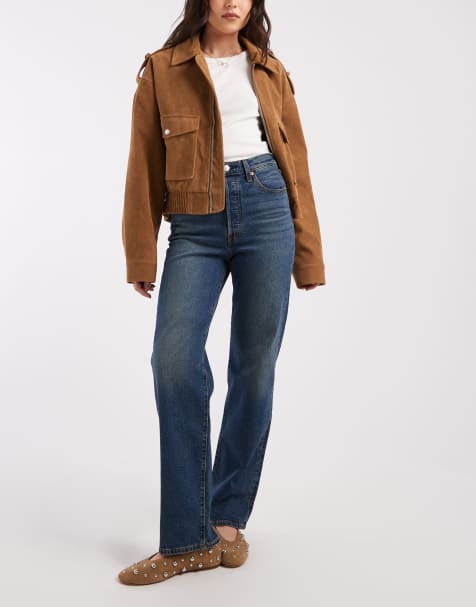 Levi's jeans dritti in denim ribcage blu scuro - view 1