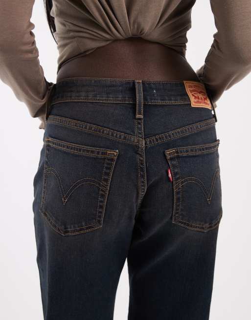 Levi's jeans dritti superlow in denim blu scuro, 5 di 5