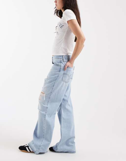 Levi's jeans i loose bootcut-modell med revor i ljusblå denim, 3 av 5