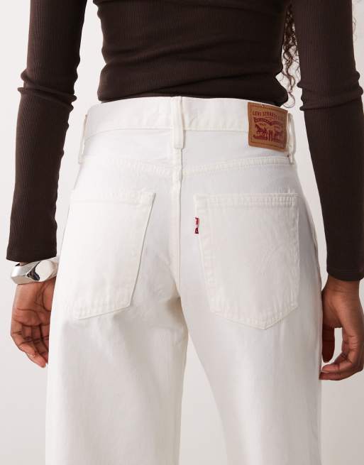 Levi's jeans in denim bianco a gamba ampia middy, 4 di 5