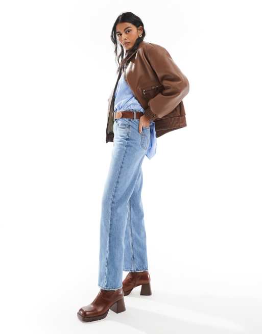 Levi's - Jeans larghi a vita bassa azzurri, 3 di 5