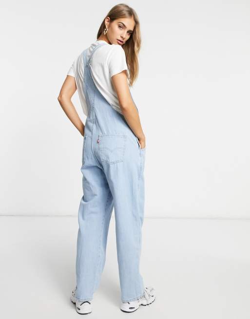 Levi's – Jeans-Latzhose in heller Waschung, 2 von 4