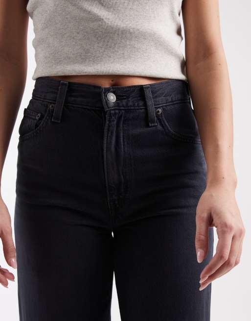 Levi's jeans met wijde pijpen en bandje in donkerblauw, 4 van 5