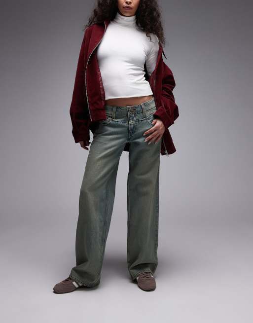 Levi's - Jeans taglio largo a vita molto bassa color grunge sovratinti 