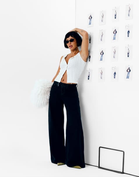 Levi's jeans wide leg midi neri - view 1