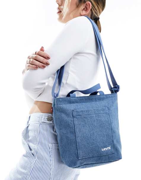 Levi's – Jeansblå liten toteväska med logga - view 1