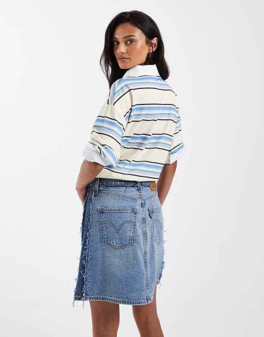 Levi's jeansowa spódnica mini w jasnoniebieskim odcieniu, 2 z 5
