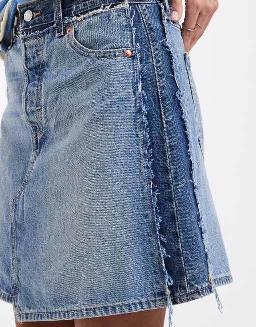 Levi's jeansowa spódnica mini w jasnoniebieskim odcieniu, 4 z 5