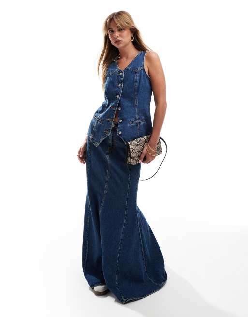 Levi's – Jeansrock in Verzauberungsblau mit Meerjungfrauen-Schnitt, Kombiteil