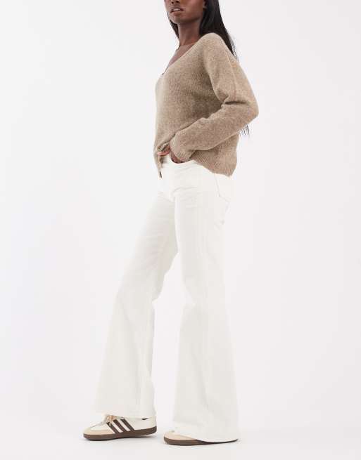 Levi's jeansy denim Ribcage flare w kolorze białym, 2 z 5