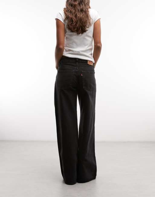 Levi's jeansy middy z szerokimi nogawkami w czerni, 4 z 6