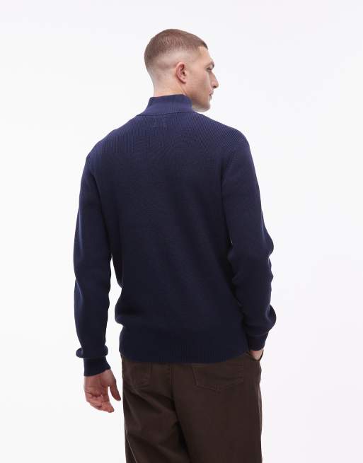 Levi's - Jersey azul marino con cremallera corta de punto , 5 de 5