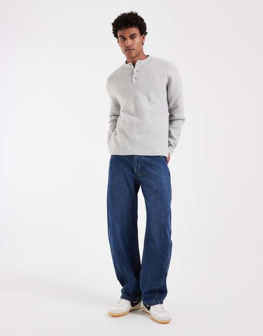 Levi's - jersey Henley de color gris claro, 3 de 5