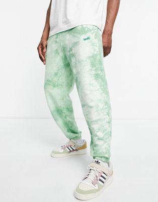 Levi's joggers in green tie dye with logo