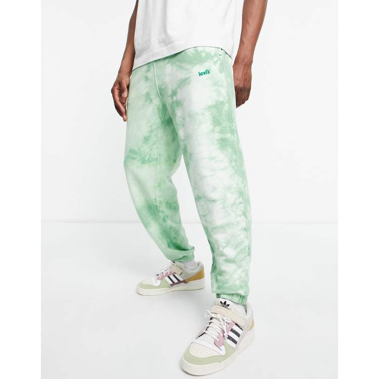 Levi s joggers in green tie dye with logo