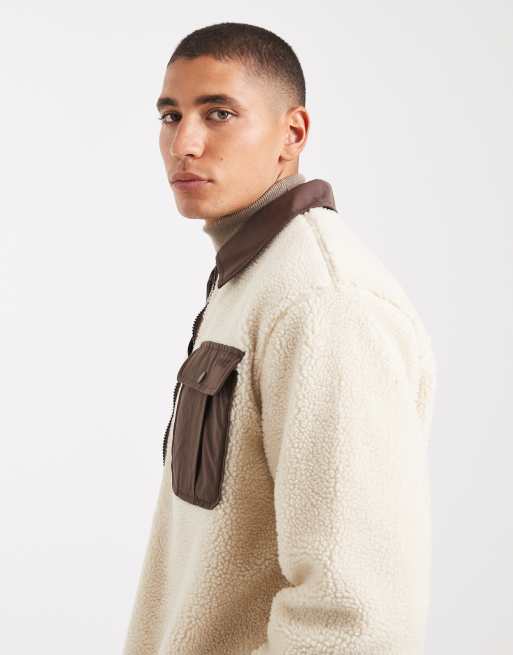 Levi's joonie sherpa jacket in cream, 4 of 5