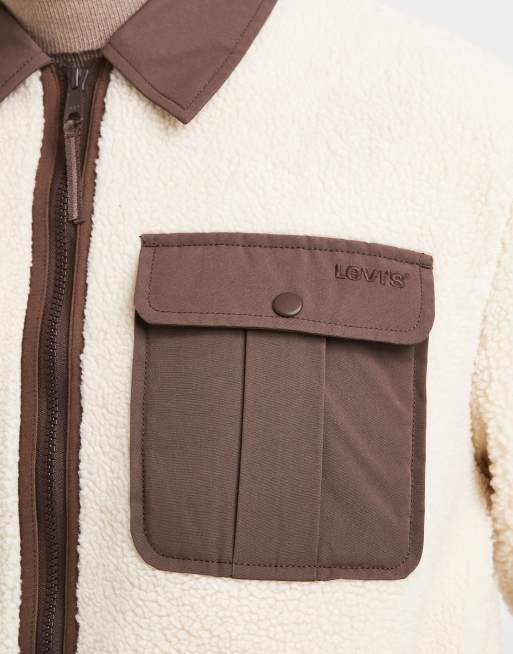 Levi's joonie sherpa jacket in cream, 5 of 5
