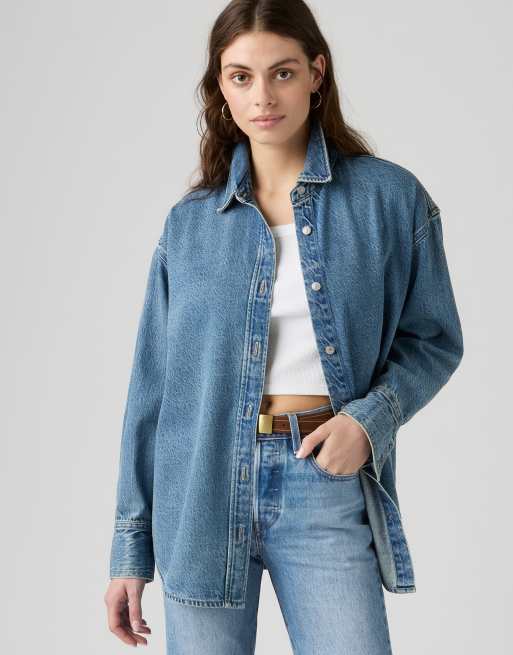 Levi's Jordan camicia di jeans leggera blu, 4 di 4
