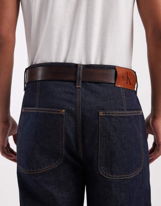 Ceinture Levi's Vintage En Cuir à Grosse Boucle - Look Rétro, Taille Ajustable