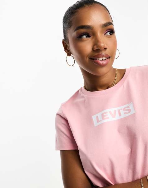 Levi's – Jordie – Kurz geschnittenes T-Shirt in Rosa - view 1