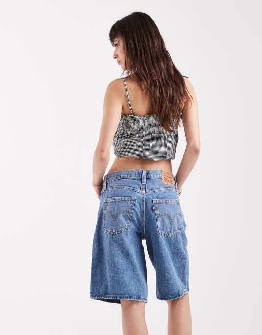 Levi's jorts in denim blu medio, 5 di 5