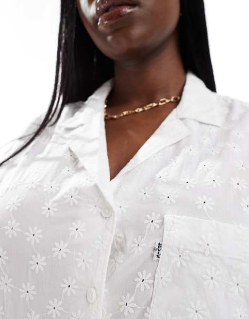 Levi's - Joyce - Camicia resort a maniche corte bianca con colletto e occhielli, 2 di 4