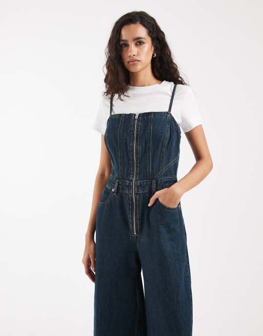 Levi's - Jumpsuit met naden in blauw, 3 van 4