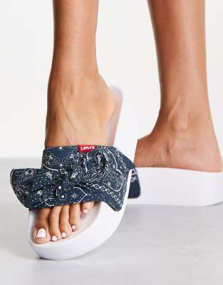 navy flatform sandals