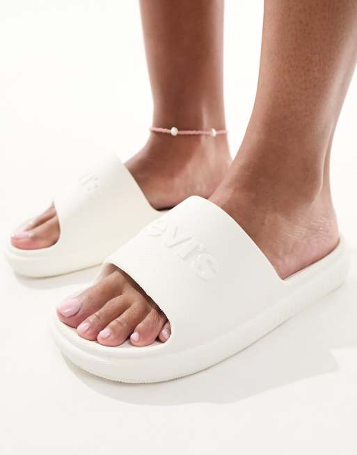 Levi's June Next sliders with logo in white