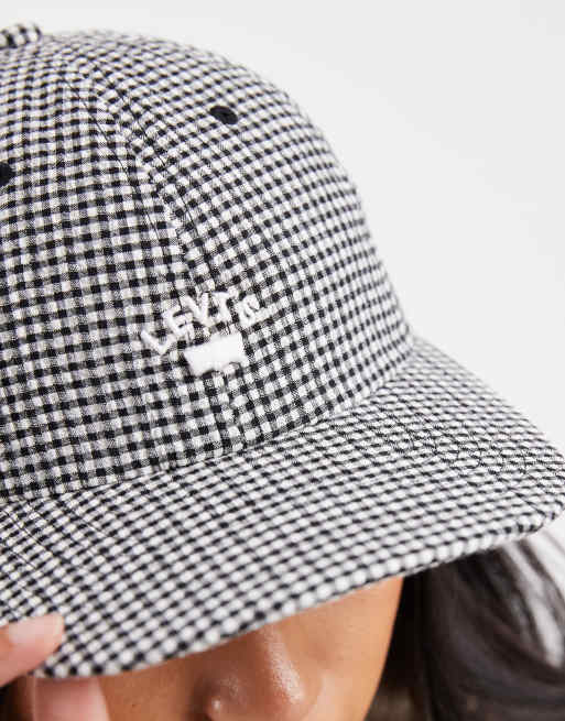 Levi's – Kappe aus Canvas in verwaschenem Grau mit Vichy-Karomuster und Logo, 2 von 3