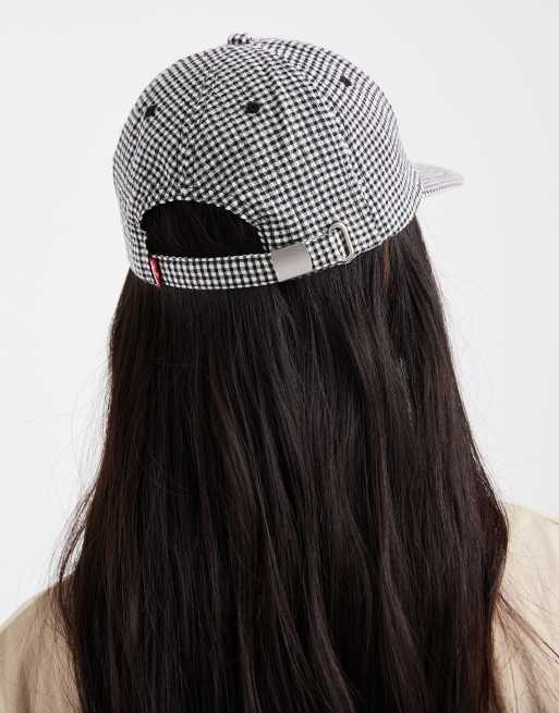 Levi's – Kappe aus Canvas in verwaschenem Grau mit Vichy-Karomuster und Logo, 3 von 3