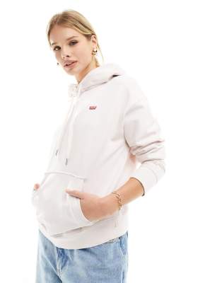 Levi's - Kapuzenpullover in Blassrosa mit kleinem Fledermaus-Logo