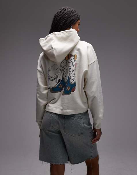 Levi's – Kapuzenpullover in Ecru mit Western-Rückenprint - view 1