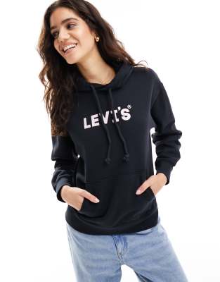 Levi's - Kapuzenpullover in Schwarz mit Headline-Logo auf der Brust, exklusiv bei ASOS