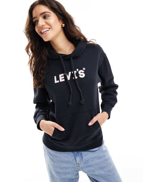 Levi's – Kapuzenpullover in Schwarz mit Headline-Logo auf der Brust, exklusiv bei ASOS - view 1